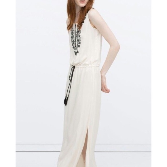 Zara Dresses & Skirts - Zara Boho Embroidered Maxi Dress